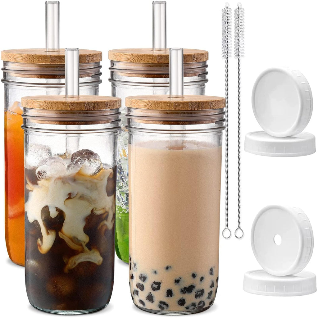 Mason NovaBloom Glass Tumbler With Straw material detail photo