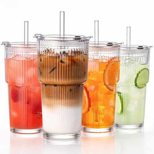 Mason NovaBloom Glass Tumbler With Straw studio product photo